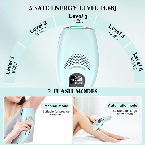 Depiladora permanente sem fio Deess GP590 IPL Ice Blue