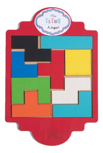 Rompecabezas De Formas Juego De Ingenio Mini Tetris Madera