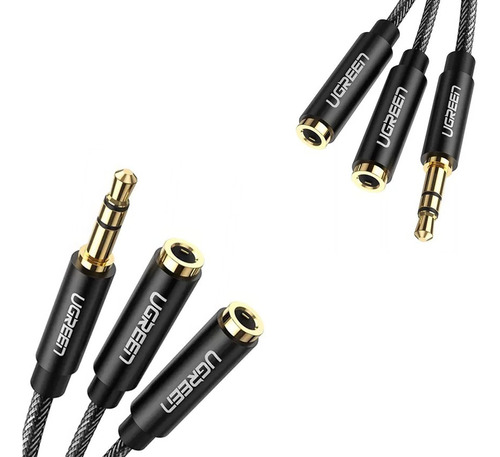 3.5mm Audio Cable Splitter Macho 2 Hembras Nylon Pc Splitter