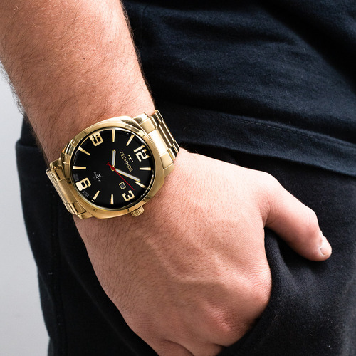 Relógio Technos Masculino Golf Dourado - 2115txd/1p Bisel Preto