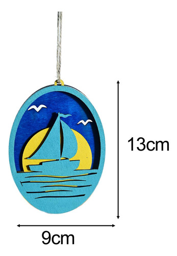 Adorno De Verano Para Colgar En La Pared, 9x13cm Azul
