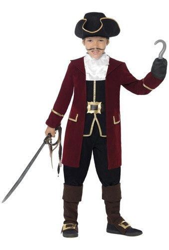 Disfraz De Pirata Hook Capitan Garfio Niños Envio Gratis C