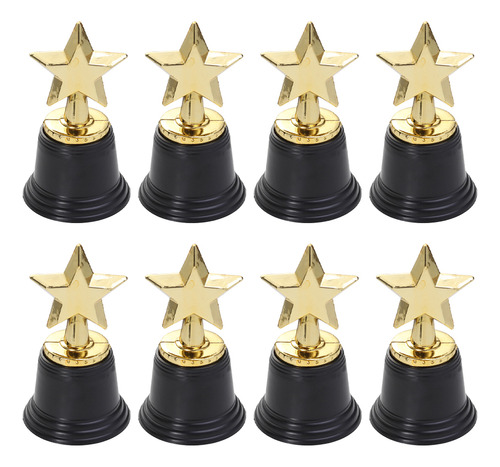 Trofeo Golden Plastic Star, 8 Piezas, Premios Party Award