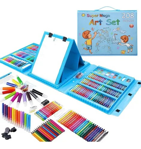 Set Arte Niños Maleta X 208 Pcs Marcador Color Dibujos