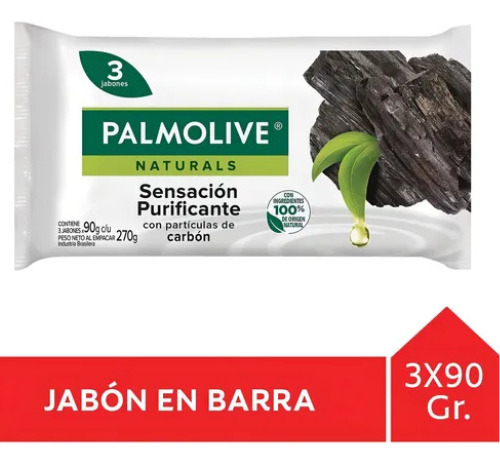Pack X3 Jabónes Barra Naturals Sensación Purificante 270g Palmolive