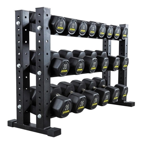 Jogo Dumbbell De 12 A 30kg Com Rack Ziva - Cd