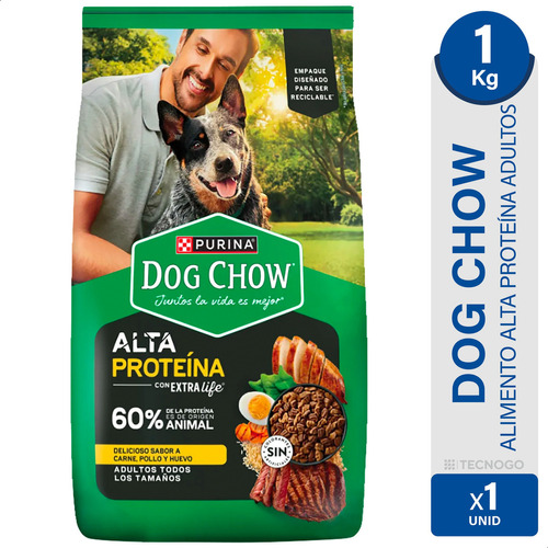 Alimento Dog Chow Alta Proteina Perro Adulto 1kg - 01mercado