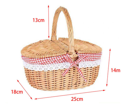 Xd . Cesta De Picnic De Mimbre Rústico Cesta Tejida De