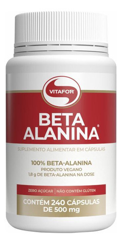 Kit 2x: Beta Alanina 500mg Vitafor 240 Cápsulas