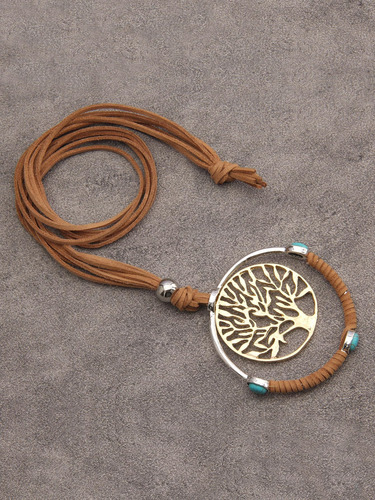 Joymiao Collar De Cuero Bohemio Collar Con Colgante De Cuero