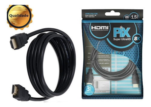 Imagem 3 de 6 de Cabo Hdmi 2.1 8k Hdr Video Game Tv Projetor 1,50 Metros 1,50