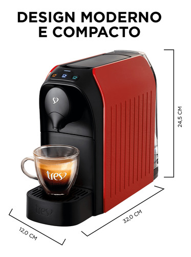 Kit Cafeteira Espresso Passione Automática + 10 Cápsula 3cor