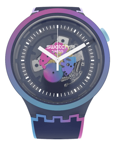 Reloj Swatch Rainbow In The Night So27n112 Unisex Original