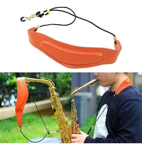 Imagen 2 de 4 de Colgador De Cuero Para Saxofón Alto O Tenor
