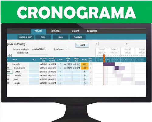 Controle Projetos Com Gráfico De Gantt Cronograma