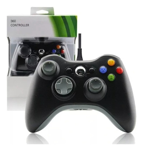 Cabo Joystick Mando Control Xbox 360 Pc, cor alternativa, preto