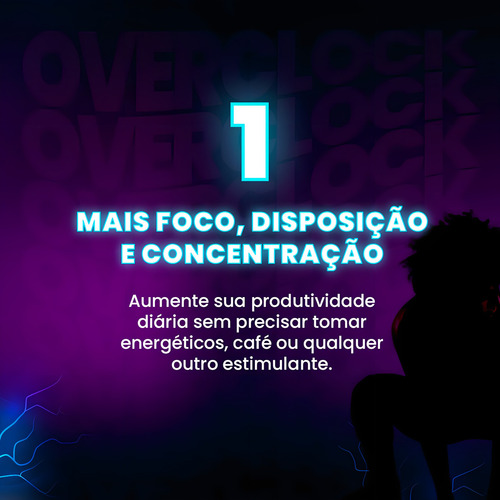 Suplemento nootrópico en polvo Overclock Focus y Memory Grape Flavor
