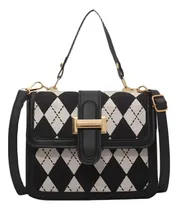 Comprar Bolso Crossbody Mujer Tela Negro\u002Fblanco Modelo Bandolero