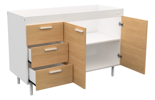 Bajo Mesada 1,20 Mts Mueble De Cocina Sin Bacha Color Malta