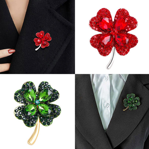 Broche Con Hojas Rojas, Solapa Rosa, Bufanda, Ropa, Ramillet