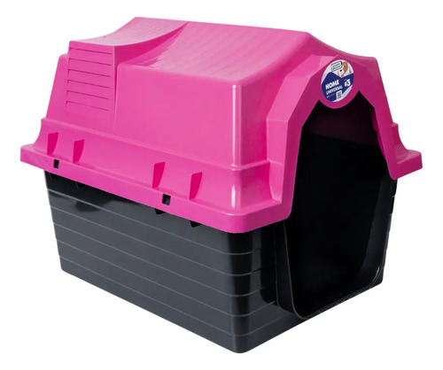 Casa Casinha Para Cachorro Unishop N3 Com Proteção Uv Cor Rosa-chiclete