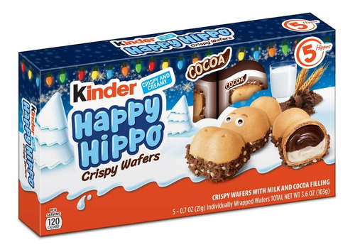 Chocolates Happy Hippo Edición Navideña 103 G - Kinder