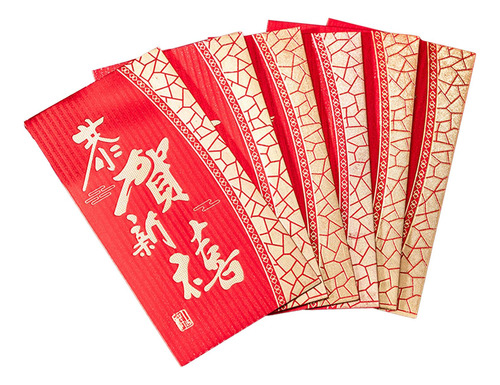 6x Sobres Rojos De Año Nuevo Chino, Sobres De Estilo C