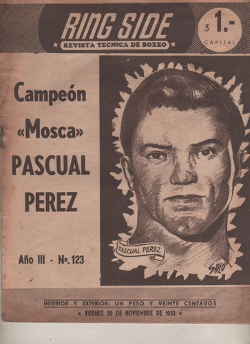 Revista De Box - Ring Side - Pascual Perez - Año1953