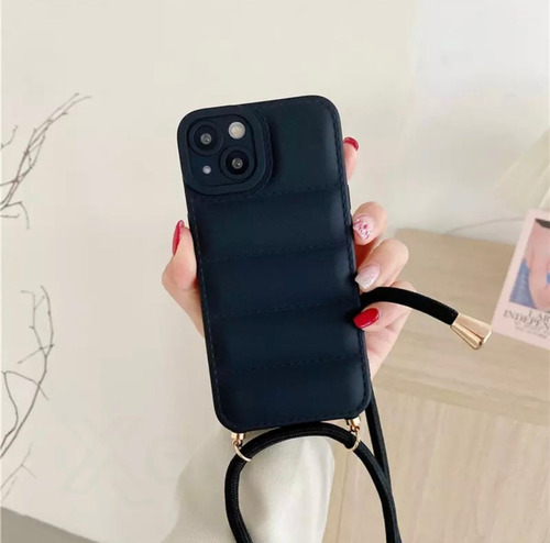 Imagen 3 de 8 de Funda Para iPhone 7 8 Plus Xr 11 12 13 Pro Max Puffer Correa