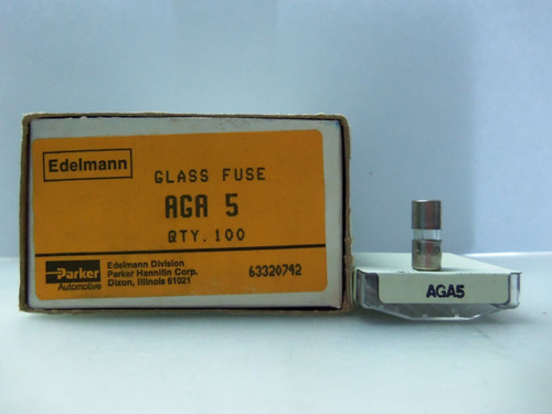 New Lot Parker Edelmann Aga 5 Glass Fuses Aga 5 125v Nib Bbd