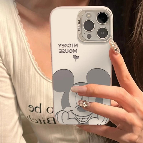 Capinha Case Compatível Com iPhone Mickey Minnie Espelhada