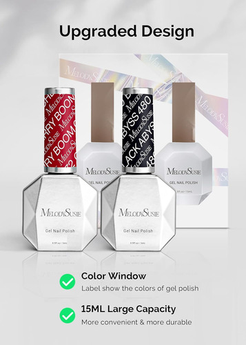 Melodysusie Kit De Esmalte De Uñas De Gel Grueso, 2 Piezas D