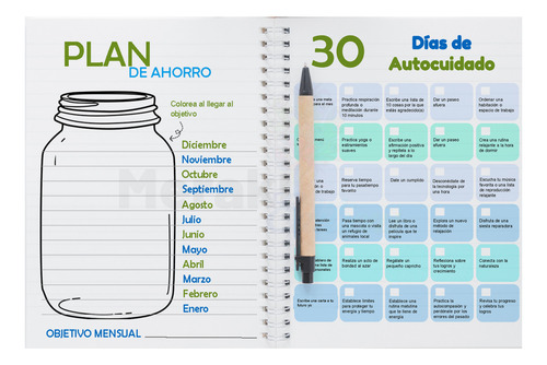 Agenda Semanal 2025 Pasta Dura Con Arillo Mod. Green 2025