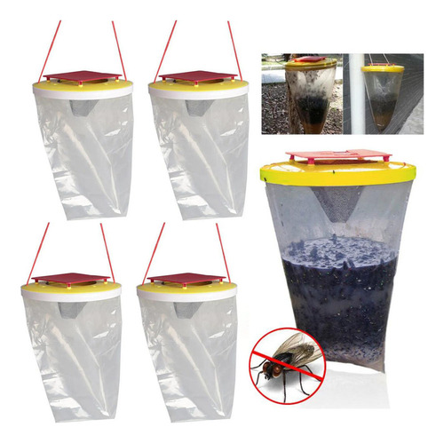 4 Unidades De Armadilha Para Moscas - Ecotrap.