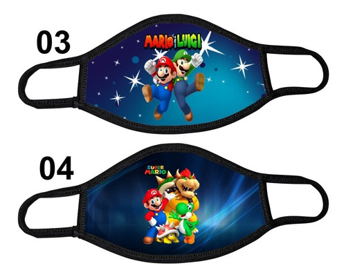 Tapaboca De Mario Bros Niños Reutilizable Tela Transpirable