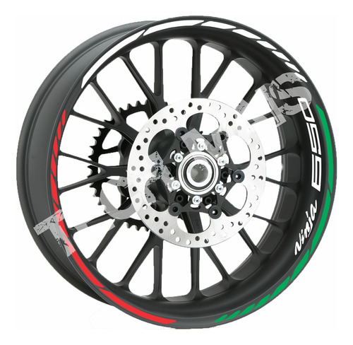 Adesivos Refletivos Moto Kawasaki Ninja650 Para Rodas Frisos