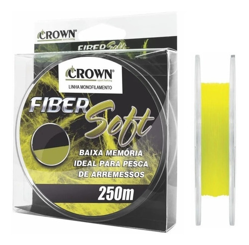  Linha Mono Fiber Soft Yellow Crown 0,33mm 22lbs -  250m