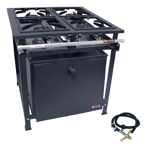 Fogão industrial MetalFour Fogão com Forno Alta Pressão com porta cega - cinza