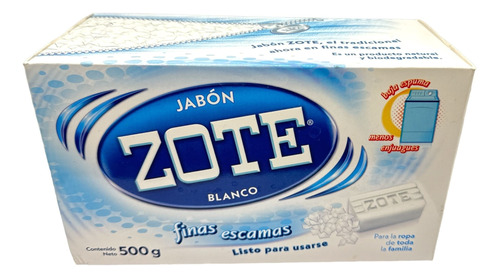 Jabon Zote Blanco Escamas 500g - 1pz