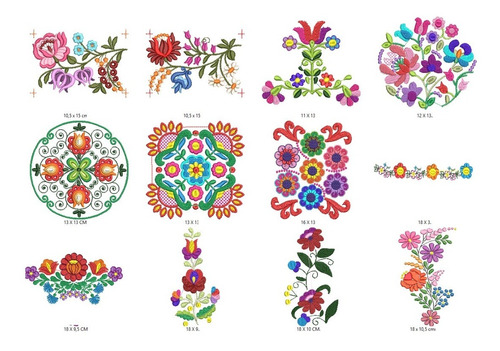 21 Matrices P/ Maquinas De Bordar Flores Mexicanas