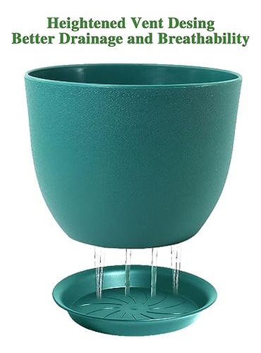 Maceta Grande De 12 Pulgadas, Moderna Jardinera De Plástico