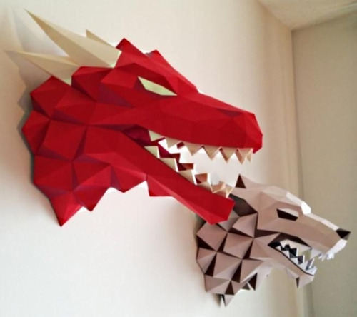 Lobo_dragon_game Of Thrones Craft Papercraft Papel Paper Pdf