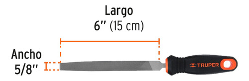 Lima Plana 6' Bastarda Mango Doble Inyeccion Desbaste 15309