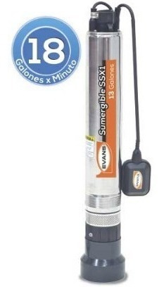 Bomba Sumergible De Cisterna 1 Hp Monofasico Evans Ssx1me10