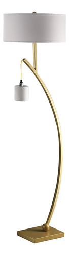 Lámpara De Piso Con Doble Arco Dorado Contemporáneo