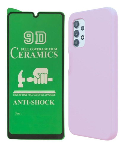 Estuche Funda Forro + Vidrio Cerámica Para Samsung A32 4g