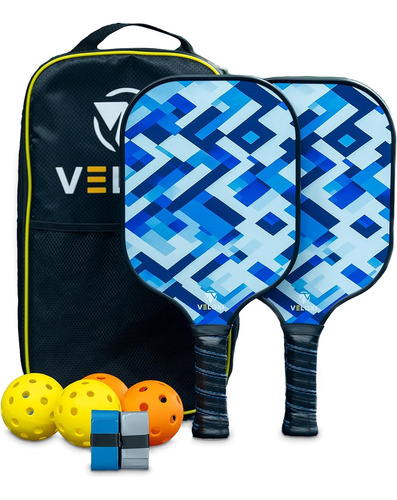 Juego De 2 Palas De Pickleball  Superficie De Fibra De Vidri