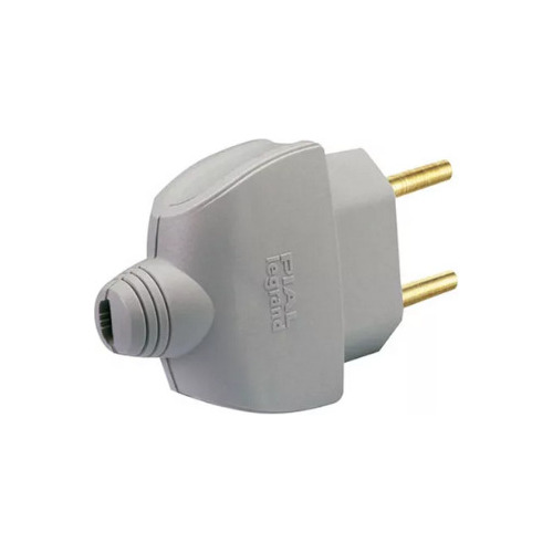 Plug Macho 2p Pb Axial 10a 250v Cinza 615820 Pial