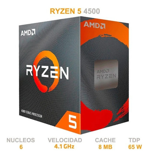 Procesador Amd Ryzen 5 4500, S-am4, 3.60ghz 8mb L3 Cache