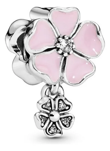 comprar Charm Colgante Flor De Cerezo Rosa 100% Plata 925 Ale